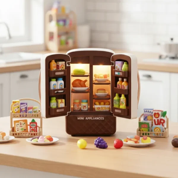 Heladera Infantil de Juguete con Luz, Sonido y Accesorios
