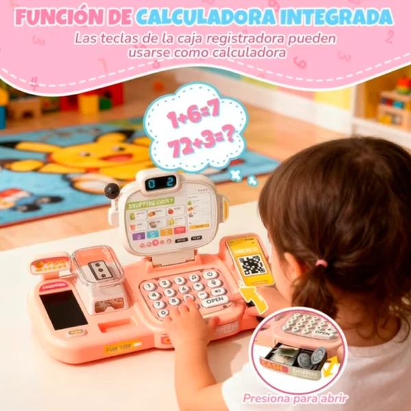 Caja Registradora de Juguete Rosa 67 piezas con Luz, Sonido y Accesorios 