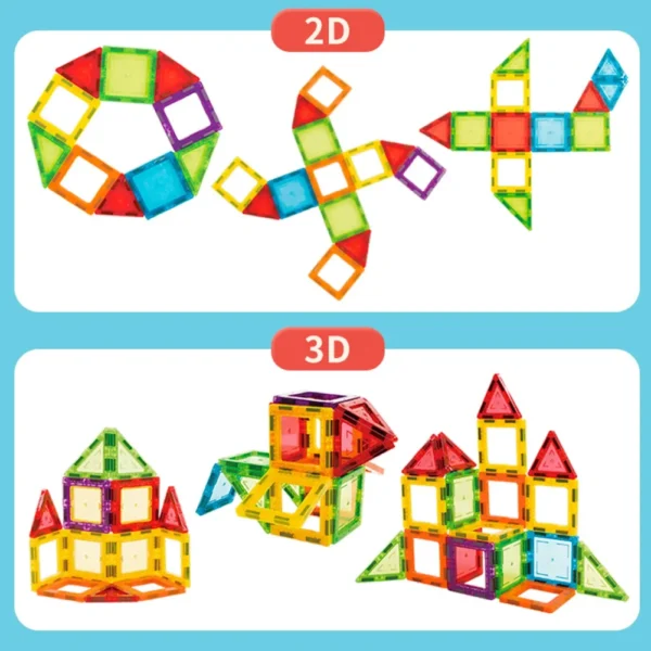 Bloques Magnéticos 46 Piezas Juego Didáctico 3D Imantado