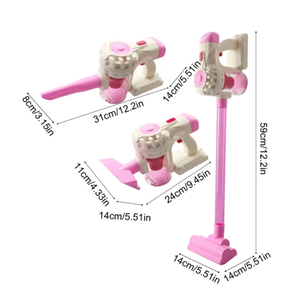 Aspiradora de Juguete 3 en 1 con Luz, Sonido y Accesorios