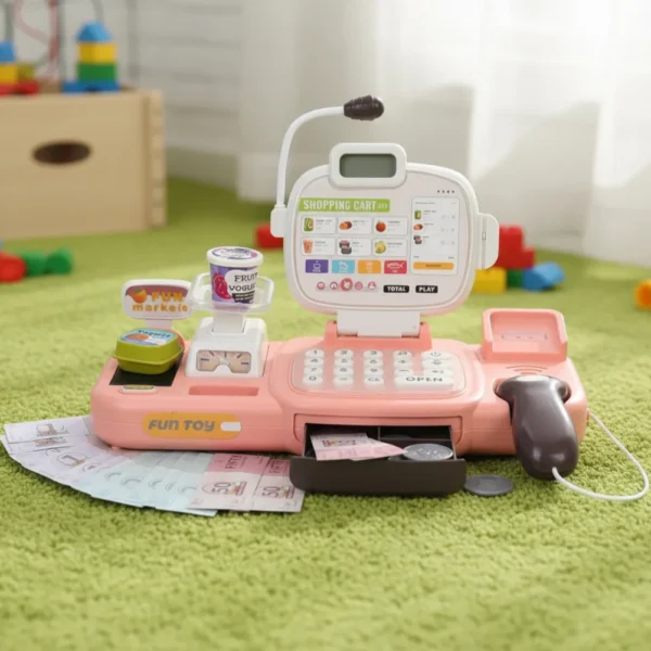 Caja Registradora de Juguete Rosa 67 piezas con Luz, Sonido y Accesorios 