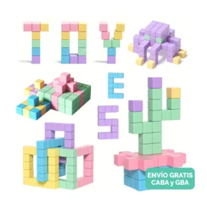 Bloques Magnéticos Cubos Color Pastel 45 Piezas Didáctico 3D