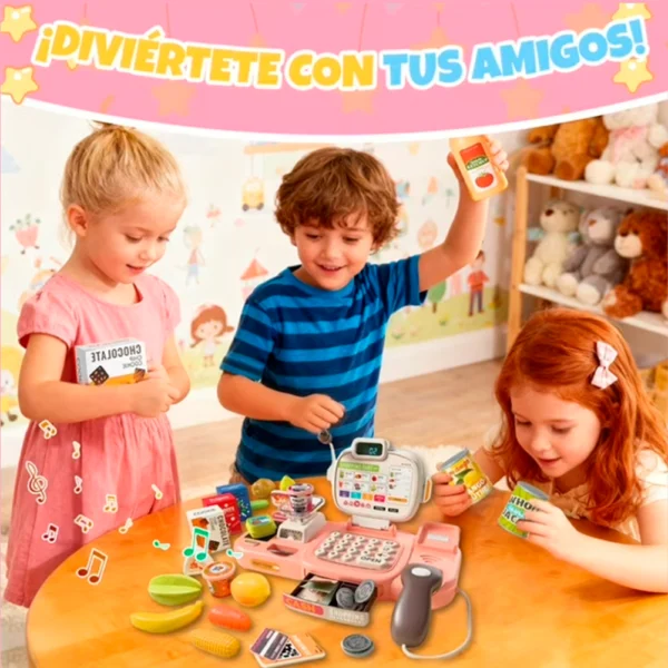 Caja Registradora de Juguete Rosa 67 piezas con Luz, Sonido y Accesorios 