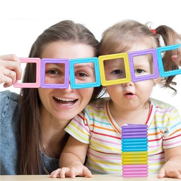 Bloques Magnéticos Color Pastel 60 Piezas Juego Didáctico 3D