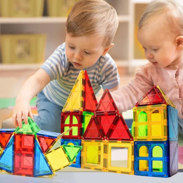 Bloques Magnéticos 62 Piezas Juego Didáctico 3D Imantado