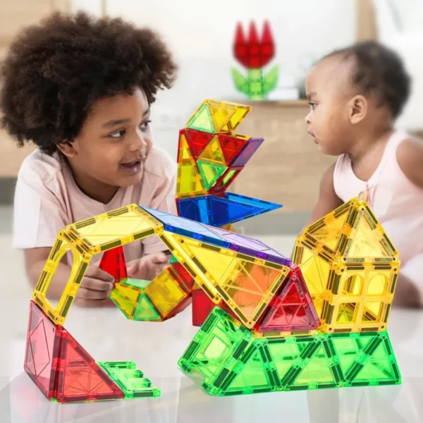 Bloques Magnéticos 62 Piezas Juego Didáctico 3D Imantado