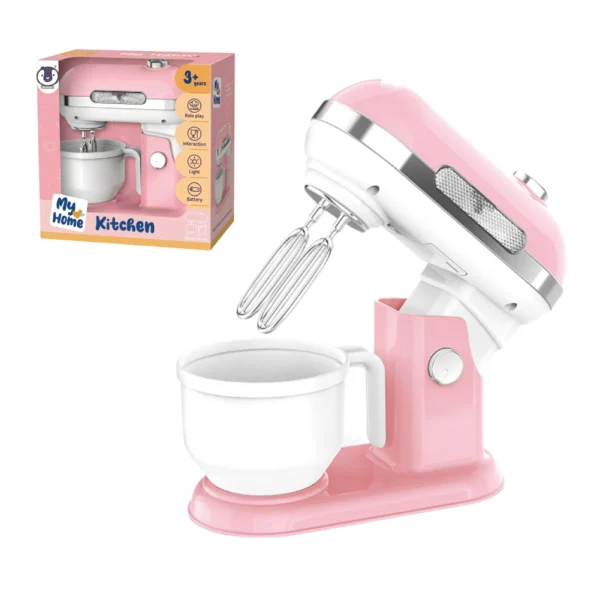 Batidora De Juguete Rosa con Luz, Movimiento y Accesorios