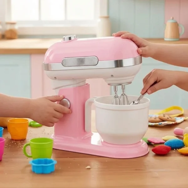 Batidora De Juguete Rosa con Luz, Movimiento y Accesorios