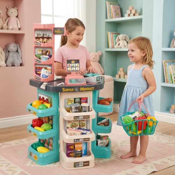 Supermercado Infantil 47 Piezas con Caja Registradora, Luz y Sonidos
