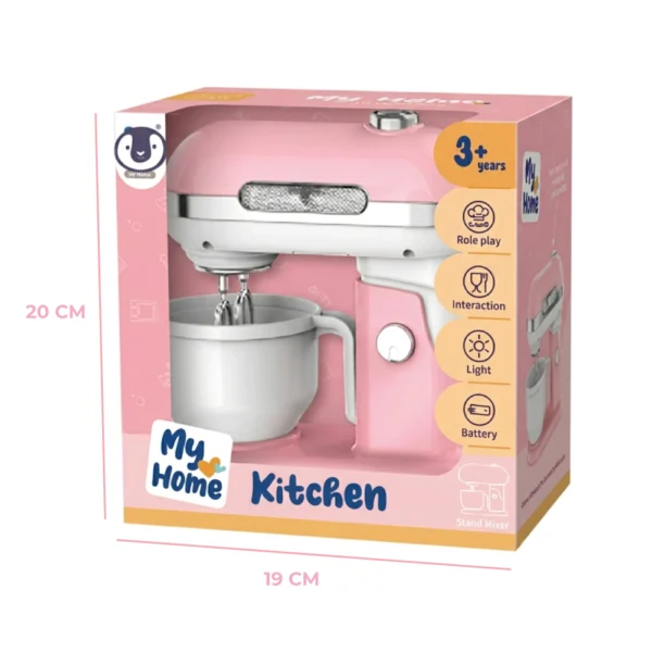 Batidora De Juguete Rosa con Luz, Movimiento y Accesorios