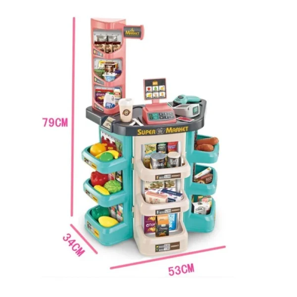 Supermercado Infantil 47 Piezas con Caja Registradora, Luz y Sonidos