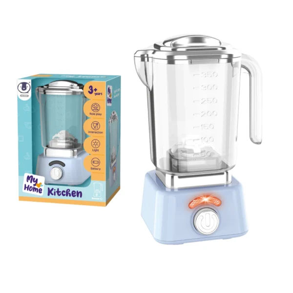 Licuadora de Juguete Celeste con Luz y Movimiento realista