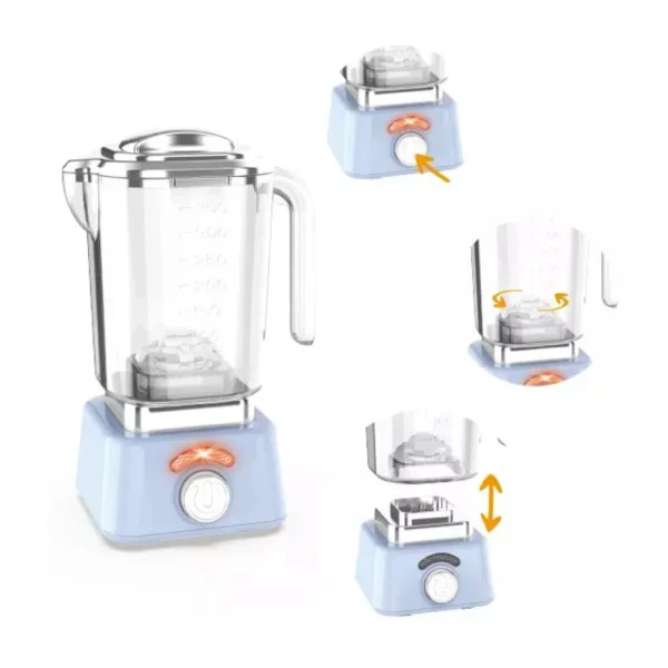 Licuadora de Juguete Celeste con Luz y Movimiento realista