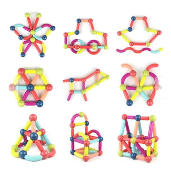 Bloques Magnéticos para Armar – Set de 84 Piezas con Tubos, Codos y Conectores 3D