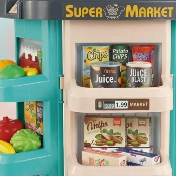 Supermercado Infantil 47 Piezas con Caja Registradora, Luz y Sonidos
