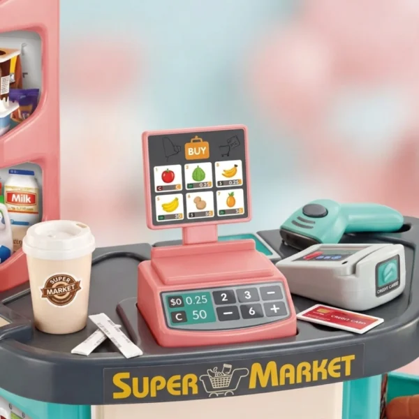 Supermercado Infantil 47 Piezas con Caja Registradora, Luz y Sonidos