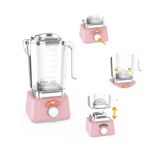 Licuadora de Juguete Rosa con Luz y Movimiento realista