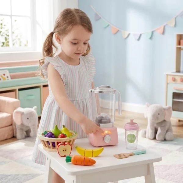 Licuadora de Juguete Rosa con Luz y Movimiento realista