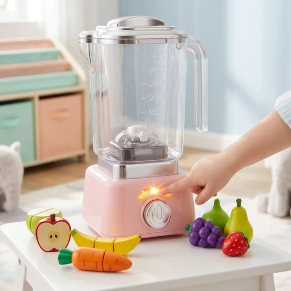 Licuadora de Juguete Rosa con Luz y Movimiento realista