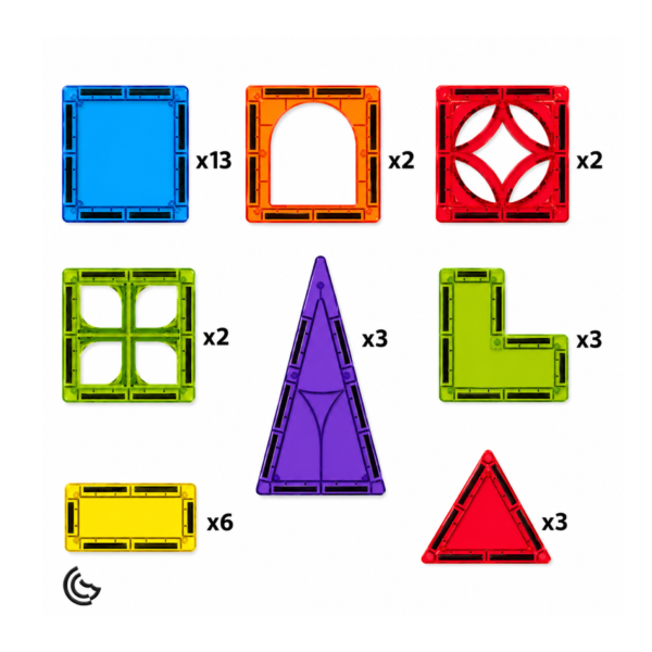 Bloques Magnéticos 34 Piezas Juego Didáctico 3D Imantado