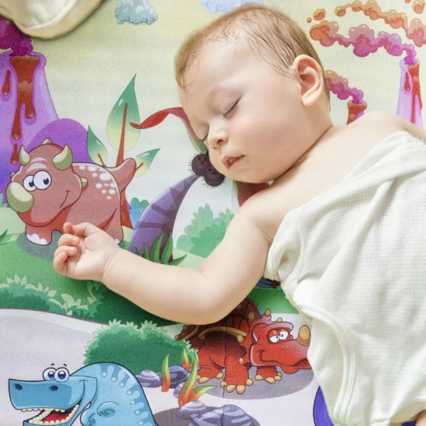 Alfombra Didáctica Bebe Reversible DINOSAURIOS - ABECEDARIO 180×150 cm y 0,5 cm Grosor