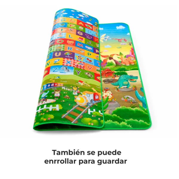 Alfombra Didáctica Bebe Reversible DINOSAURIOS - ABECEDARIO 180×150 cm y 0,5 cm Grosor