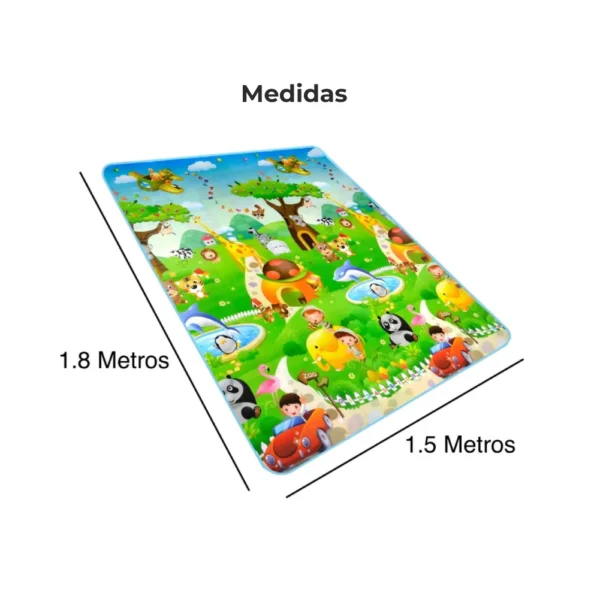 Alfombra Didáctica Bebe Reversible OCEANO - BOSQUE 180×150 cm y 0,5 cm Grosor