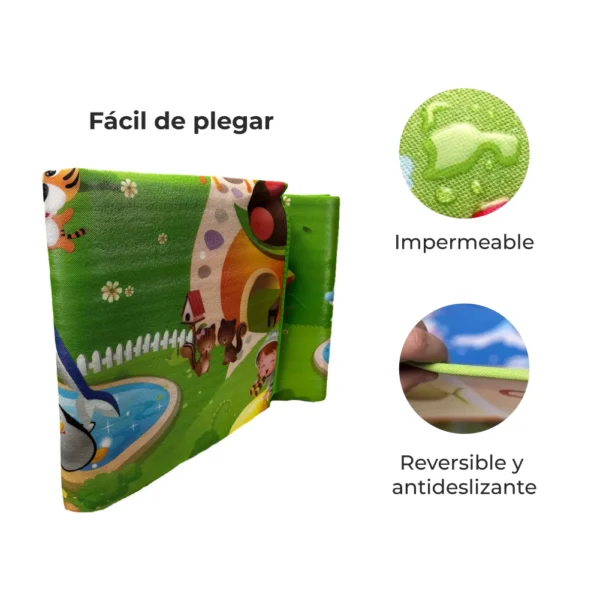 Alfombra Didáctica Bebe Reversible  OCEANO - BOSQUE 200×180 cm y 0,5 cm Grosor
