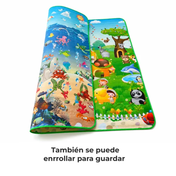 Alfombra Didáctica Bebe Reversible OCEANO - BOSQUE 180×150 cm y 0,5 cm Grosor