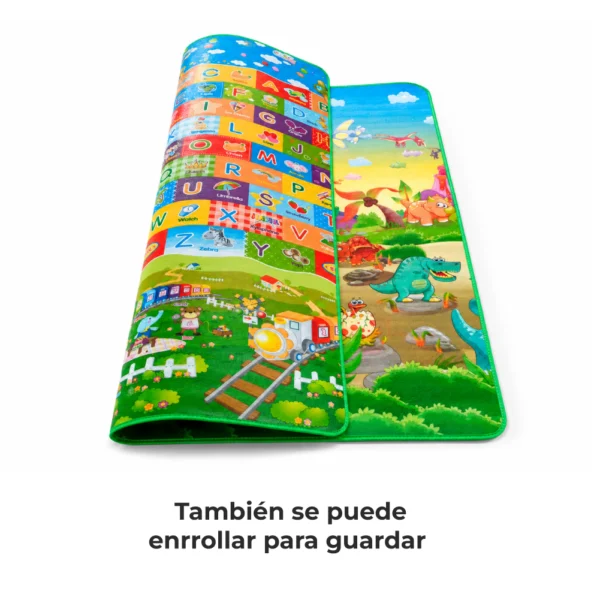 Alfombra Didáctica Bebe Reversible DINOSAURIOS - ABECEDARIO 200×180 cm y 0,5 cm Grosor