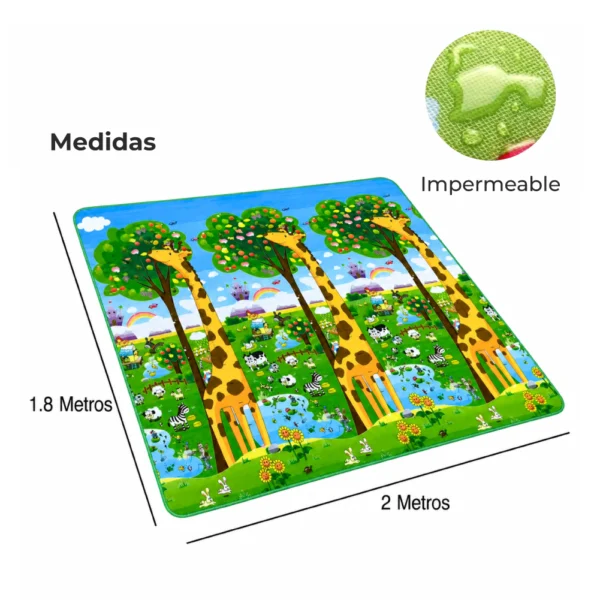 Alfombra Didáctica Bebe Reversible JIRAFA- RAYUELA 200×180 cm y 0,5 cm Grosor
