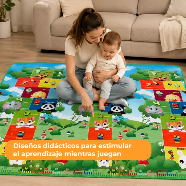 Alfombra Didáctica Bebe Reversible JIRAFA- RAYUELA 200×180 cm y 0,5 cm Grosor