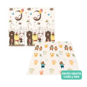 Alfombra Antigolpes Bebe Reversible OSOS-HUELLAS 200×180 cm y 1 cm Grosor