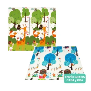 Alfombra Antigolpes Bebe Reversible OSA LEYENDO- JIRAFA 200×180 cm y 1 cm Grosor