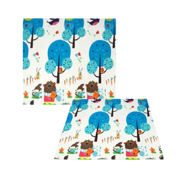 EX006 OSA LEYENDO Y JIRAFA 4 Alfombra Antigolpes Bebe Reversible OSA LEYENDO- JIRAFA 200×180 cm y 1,5 cm Grosor