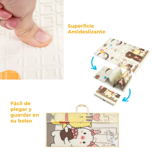 Alfombra Antigolpes Bebe Reversible OSOS-HUELLAS 200×180 cm y 1 cm Grosor