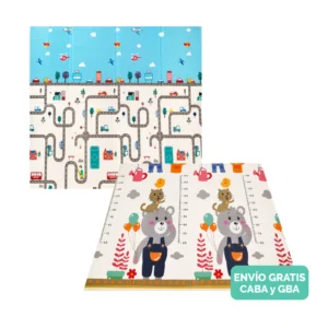 Alfombra Antigolpes Bebe Reversible OSO GATITO- CIUDAD 200×180 cm y 1 cm Grosor