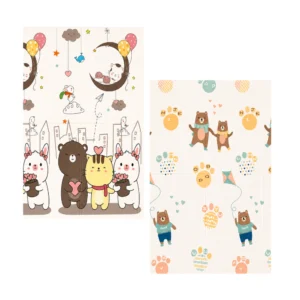 Alfombra Antigolpes Bebe Reversible OSOS-HUELLAS 180×120 cm y 0,8 cm Grosor