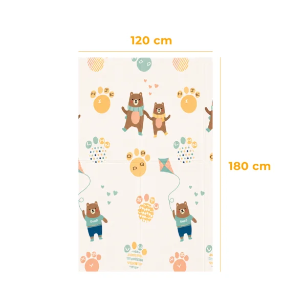 Alfombra Antigolpes Bebe Reversible OSOS-HUELLAS 180×120 cm y 0,8 cm Grosor