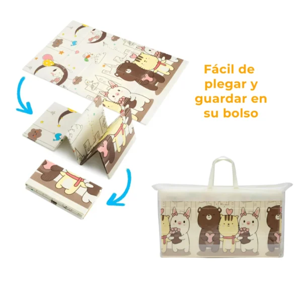 Alfombra Antigolpes Bebe Reversible OSOS-HUELLAS 180×120 cm y 0,8 cm Grosor