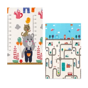 Alfombra Antigolpes Bebe Reversible OSO GATITO- CIUDAD 180×120 cm y 0,8 cm Grosor
