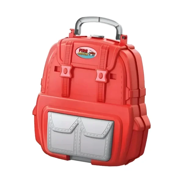 Mochila con Pista de Autos Bomberos 37 Piezas con Ascensor y Rampas
