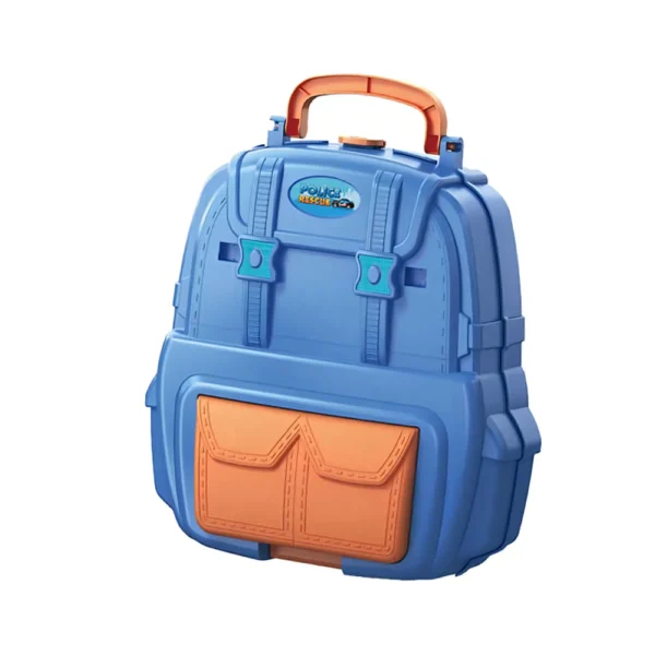 Mochila con Pista de Autos Policia 37 Piezas con Ascensor y Rampas