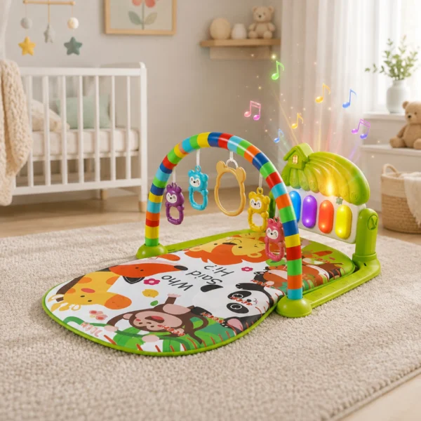 Gimnasio para Bebés Casita Musical Verde con Piano, Sonajeros y Luz