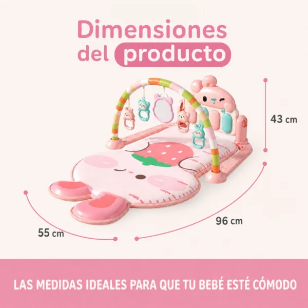 Gimnasio Bebé 3D Piano Musical Luz Sonajeros Espejo