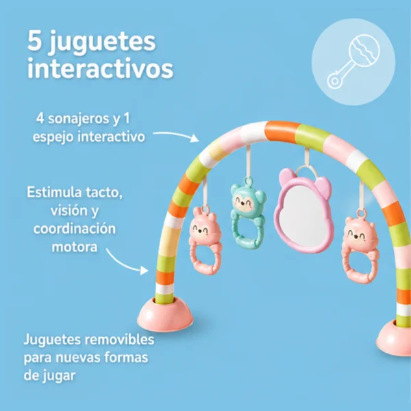 Gimnasio Bebé 3D Piano Musical Luz Sonajeros Espejo