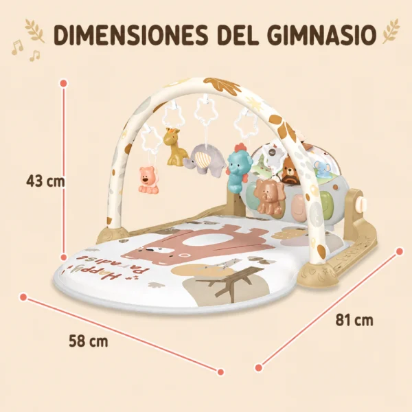 Gimnasio Oso Manejando 8 Gimnasio para Bebés Premium Didáctico con Piano, luces, Bluetooth y juegos