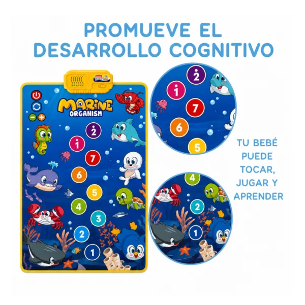 Alfombra Musical Didáctica OCEANO con Sonidos Interactivos 63 x 43 cm