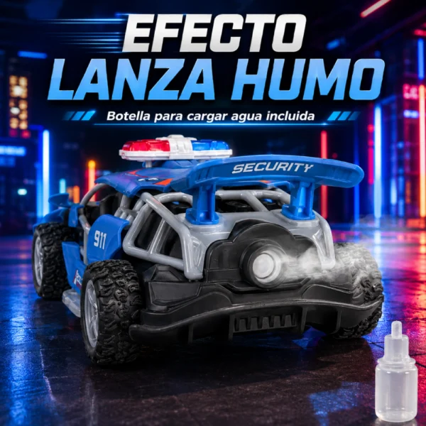 Auto Policía a Control Remoto RC con Luces, Humo y Puertas