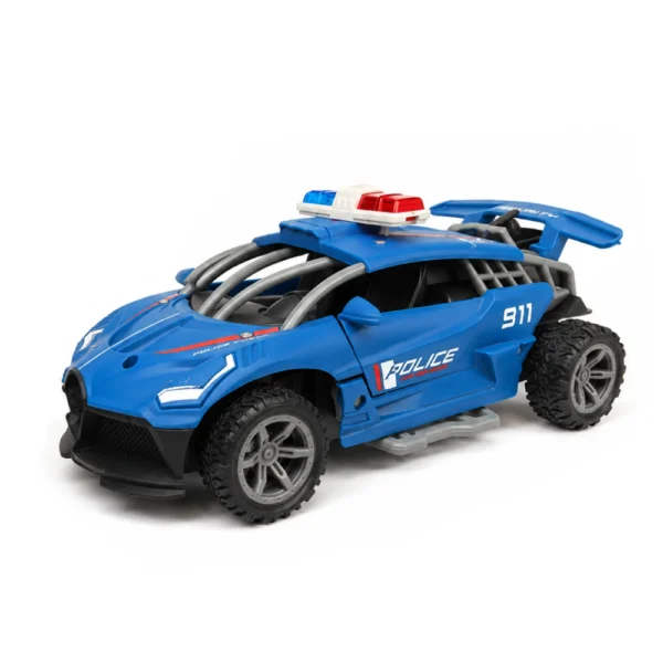 Auto Policía a Control Remoto RC con Luces, Humo y Puertas